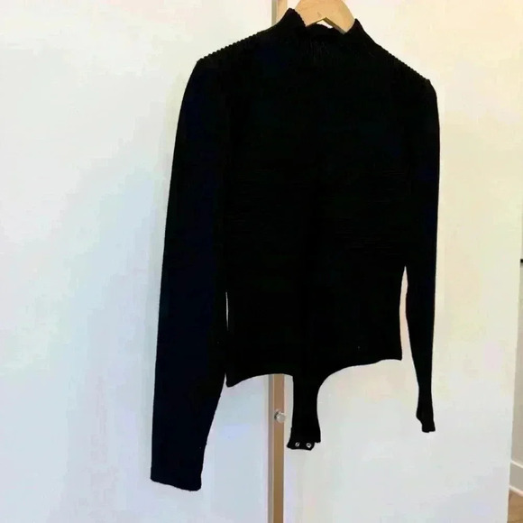 JLUXLABEL Women's XL Black Ribbed Long Sleeve Mock Neck Bodysuit - Picture 7 of 14